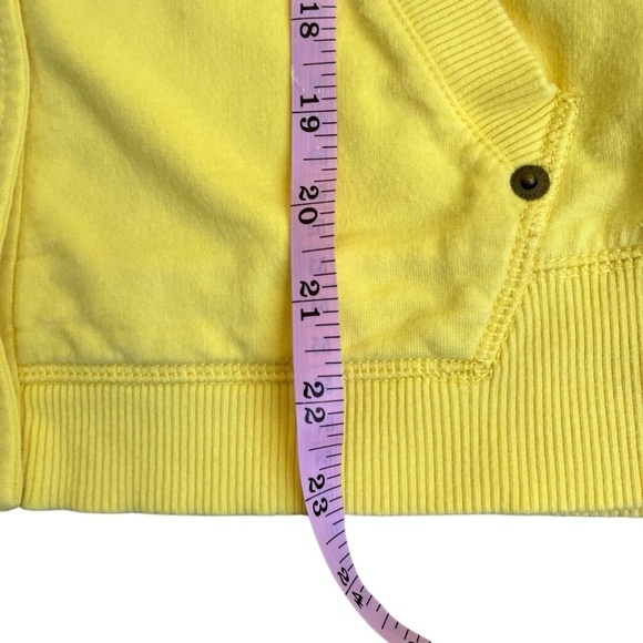 Lauren Ralph Lauren Yellow Cotton Button Front Hooded Jacket Y2K Sweatshirt M - Picture 16 of 16